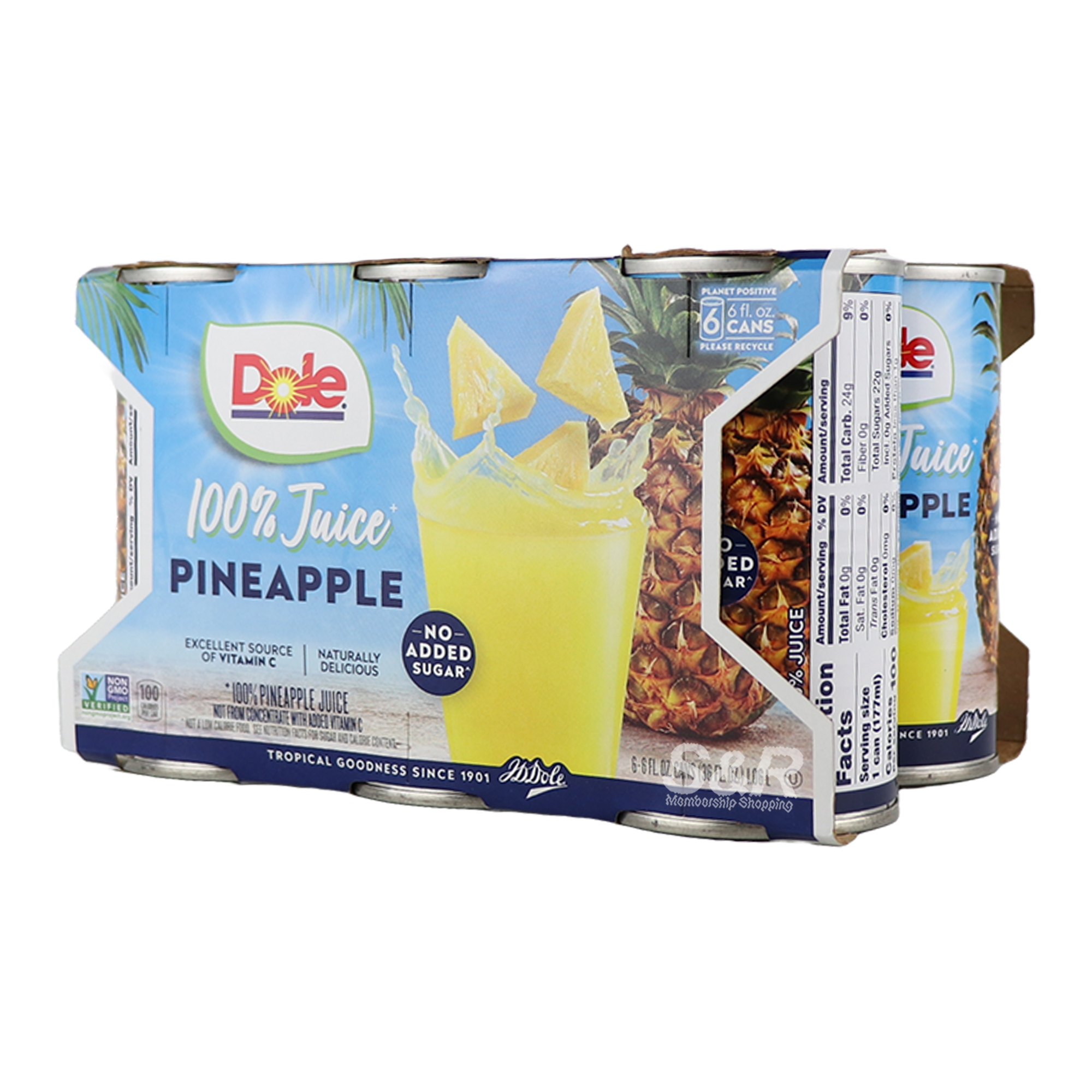 Dole 100% Pineapple Juice 6 x 177mL